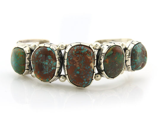 Navajo Bracelet Sterling Silver Handmade Turquoise Artist Signed David Zachary