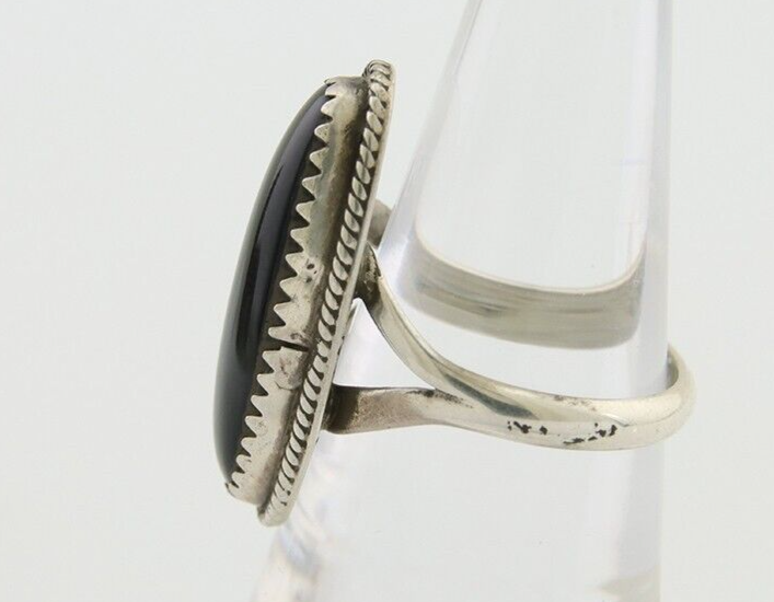 Navajo Handmade Ring 925 Silver Black Onyx Native American Artist C.80's