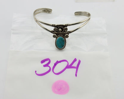 Navajo Bracelet 925 Silver Kingman Turquoise Artist Native American C.80's