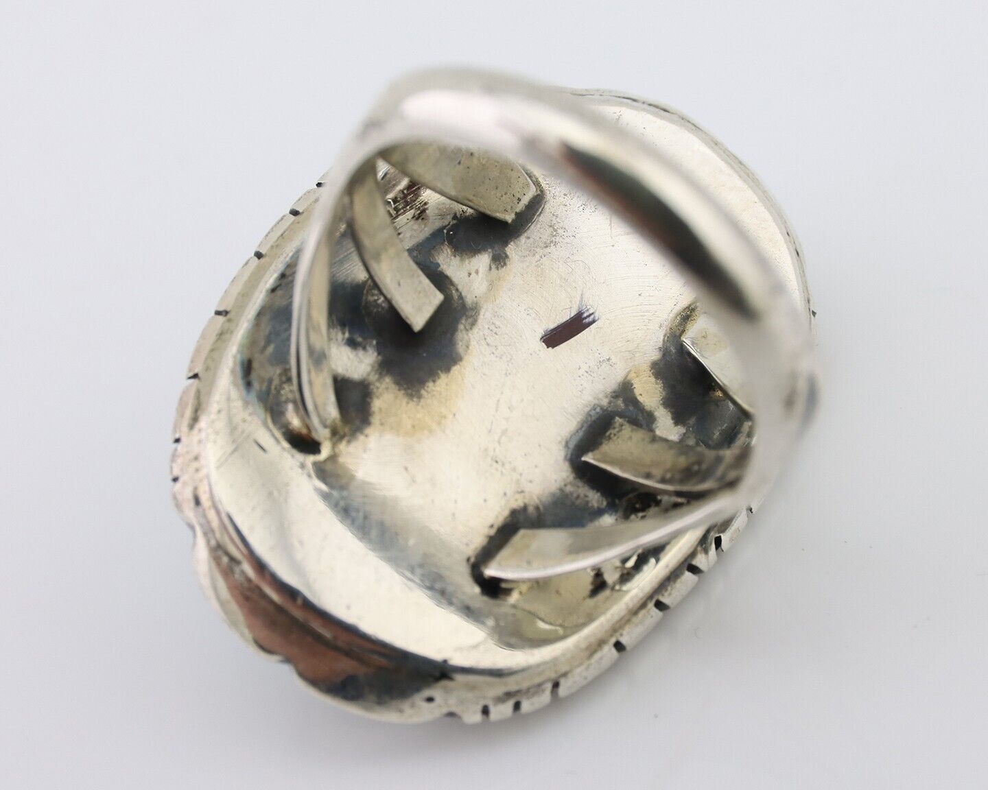 Navajo Ring 925 Silver Sleeping Beauty Turquoise Native Artist C.80's