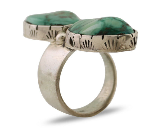 Navajo Handmade Ring 925 Silver Damele Tuquoise Artist Signed M Guerro C.80's