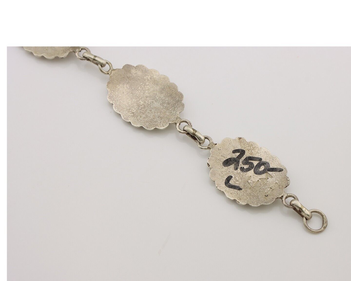 Navajo Sandcast Bracelet 925 Silver Artist Signed CM Handmade C.80's