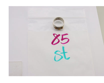 Navajo Handmade Ring 925 Silver & Gold Signed Kee Nataani C.80's