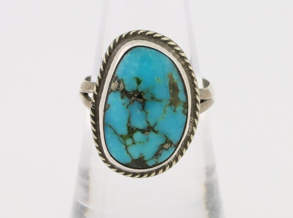 Navajo Handmade Ring 925 Silver Turquoise Native American Artist C.80's
