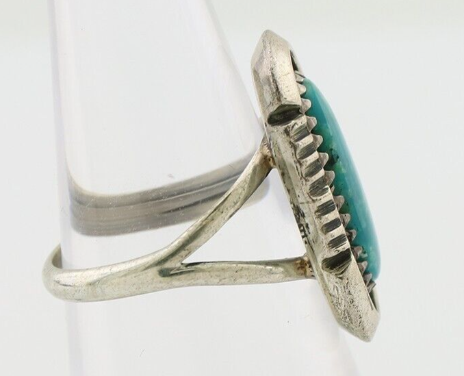 Navajo Ring 925 Silver Natural Turquoise Native American Artist C.80's