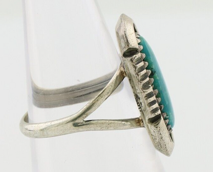 Navajo Ring 925 Silver Natural Turquoise Native American Artist C.80's