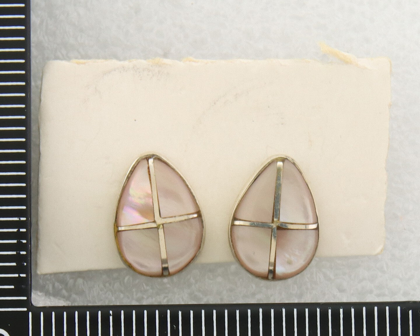 Navajo Earrings 925 Silver Pink Mussel Native American Artist C.80's