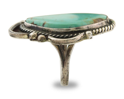 Navajo Ring 925 Sterling Natural Mined Turquoise Handmade C.80's Size 6.5