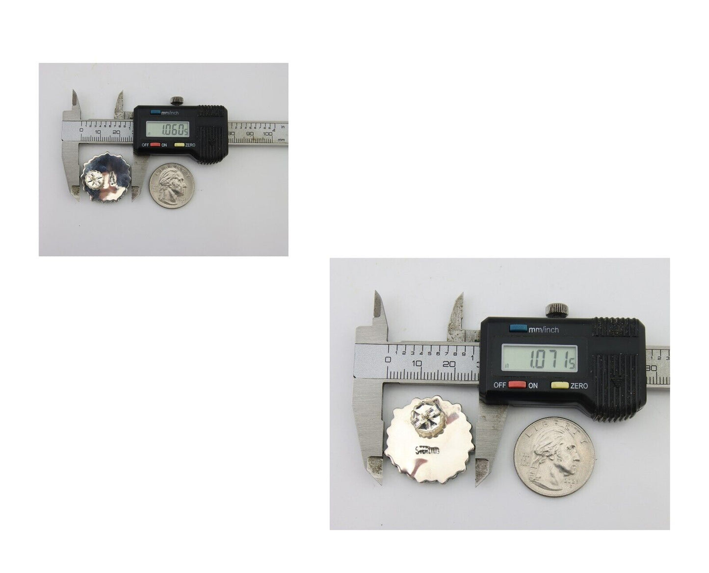 Navajo Petit Point Earrings 925 Silver Turquoise Signed Benson Yazzie C.80's