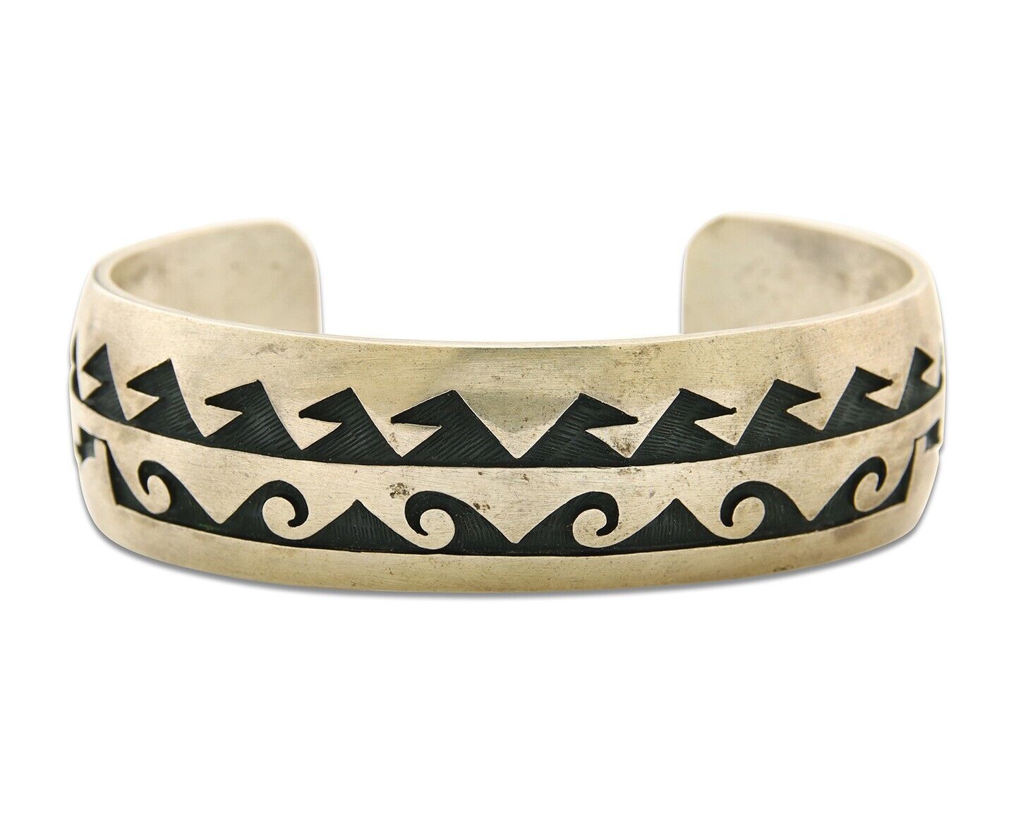 Hopi Bracelet 925 Silver Handmade Cuff Artist Signed AA C.80's