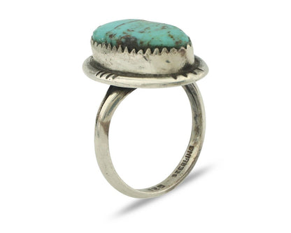 Navajo Ring .925 Silver Natural Blue Turquoise Native American Artist C.80's