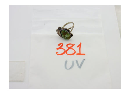 Navajo Ring 925 Sterling Royston Turquoise Native American Artist C.80's