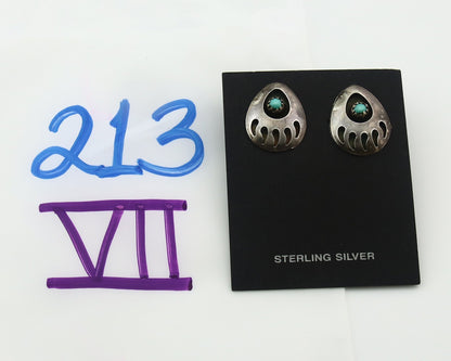 Navajo Earrings Sterling Silver Turquoise Dangle Vintage Authentic