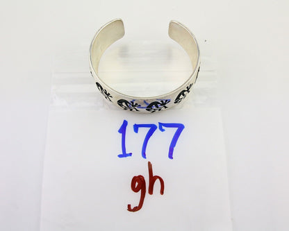 Hopi Handmade Cuff Bracelet 925 Silver Signed Alde Qumyintewa