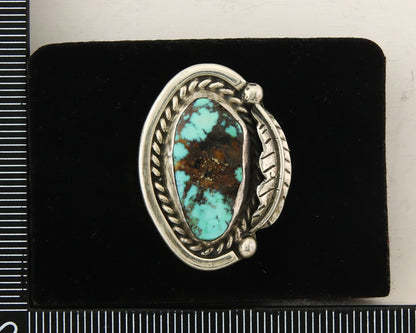 Mexican Handmade Ring 925 Sterling Natural Mined Turquoise C.80's Size 6