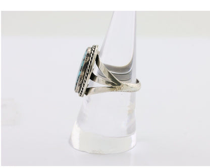 Navajo Ring 925 Silver Natural Turquoise Native American Artist Size 7.25 C.80's