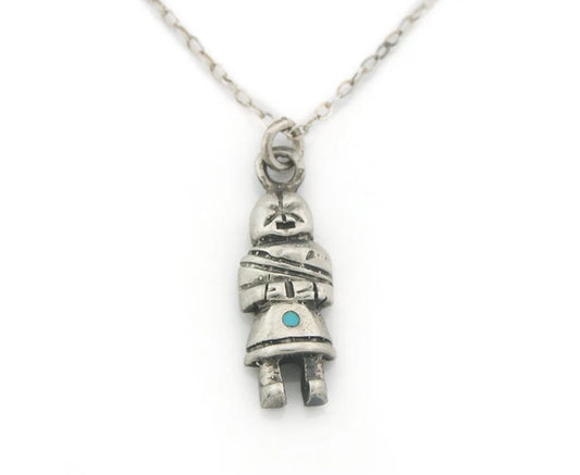 Navajo Necklace Sterling Silver Natural Blue Turquoise Vintage