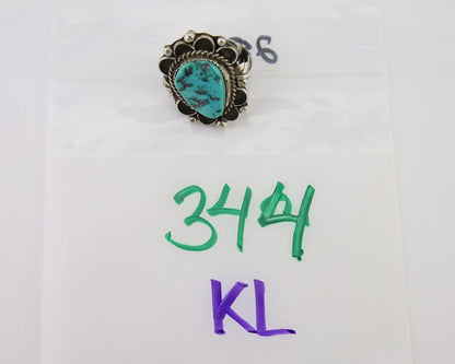Navajo Ring 925 Silver Natural Blue Turquoise Native American Artist C.80's