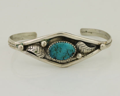 Navajo Bracelet 925 Silver Kingman Turquoise Native American Artist C.80's