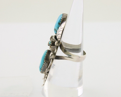 Navajo Kachina Ring 925 Silver Natural Turquoise Artist Signed CO C.80's