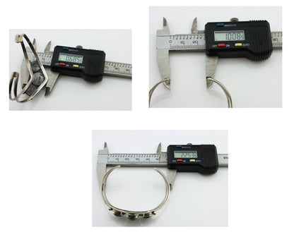 Navajo Bracelet 925 Silver Natural Green Turquoise Artist Signed MC C.80's