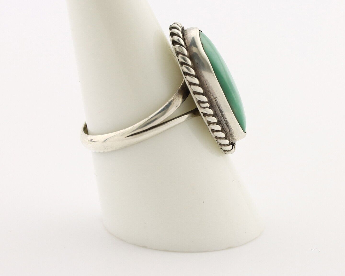 Navajo Ring 925 Silver Kingman Turquoise Artist Signed M Montoya C.80's