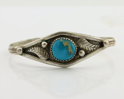 Navajo Bracelet 925 Silver Kingman Turquoise Native American Artist C.80's