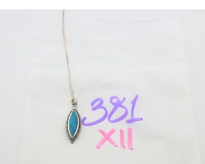 Navajo Necklace Sterling Silver Natural Blue Turquoise Vintage