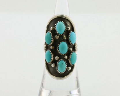 Navajo Handmade Ring 925 Silver Kingman Turquoise Artist Signed HL C.80's