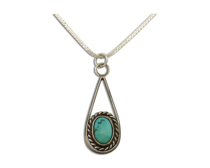 Navajo Necklace 925 Silver Natural Turquoise Artist Native American C.80's