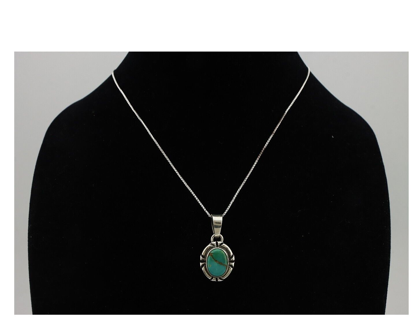 Navajo Necklace 925 Silver Arizona Turquoise Handmade Signed Gecko C.90's