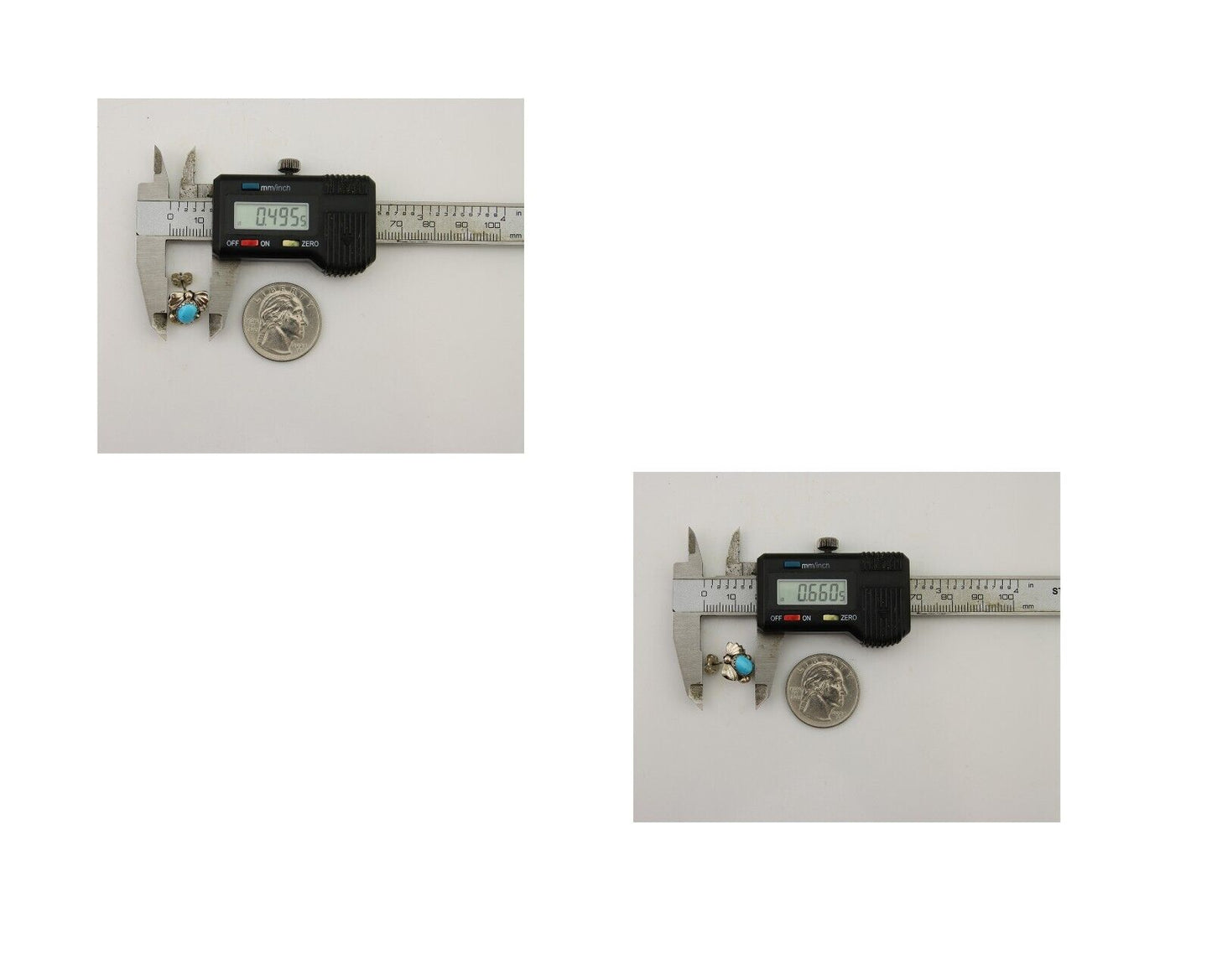 Navajo Handmade Earrings 925 Silver Blue Turquoise Artist Signed BJ C.80s