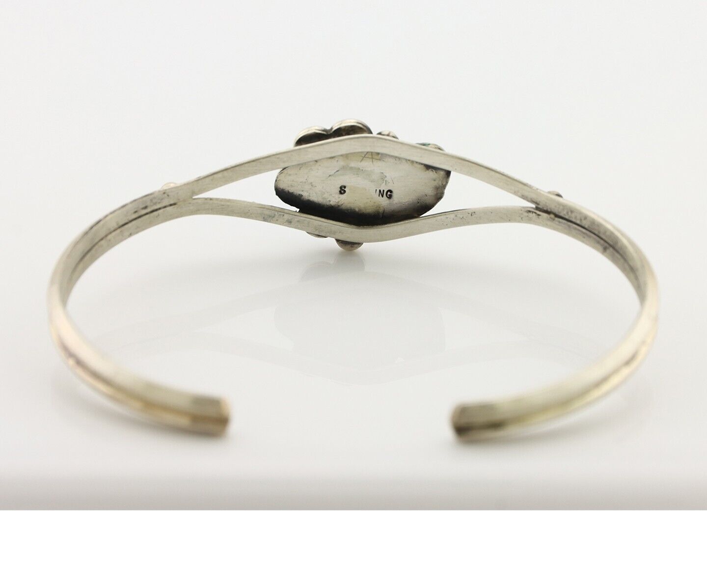 Navajo Handmade Bracelet 925 Silver Natural Blue Turquoise Native American C80s