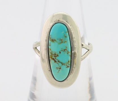 Navajo Ring 925 Silver Kingman Turquoise Artist Signed Kachina C.80's