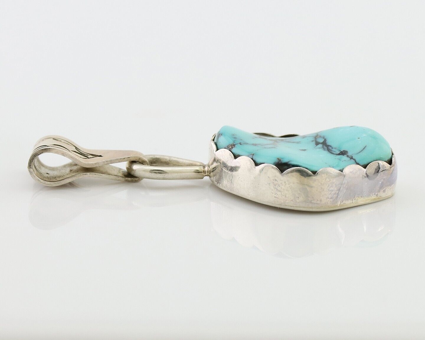 Navajo Necklace Pendant 925 Silver Turquoise Artist Tony Guerro C.80's