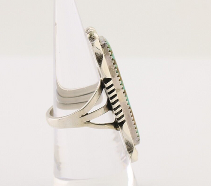 Navajo Hamdmade Ring 925 Silver Kingman Turquoise Artist Signed B C.80's