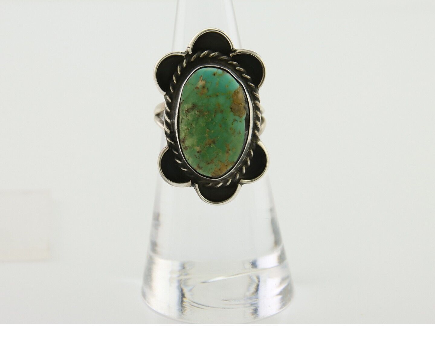 Navajo Handmade Ring 925 Silver Turquoise Native Artist C.80's