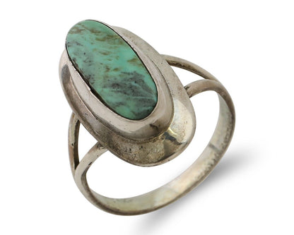 Navajo Handmade Ring 925 Silver Blue Turquoise Artist Signed Kachina C.80's