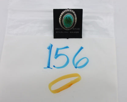 Navajo Tie Tack 925 Silver Natural Mined Turquoise Native American Artist C.80's