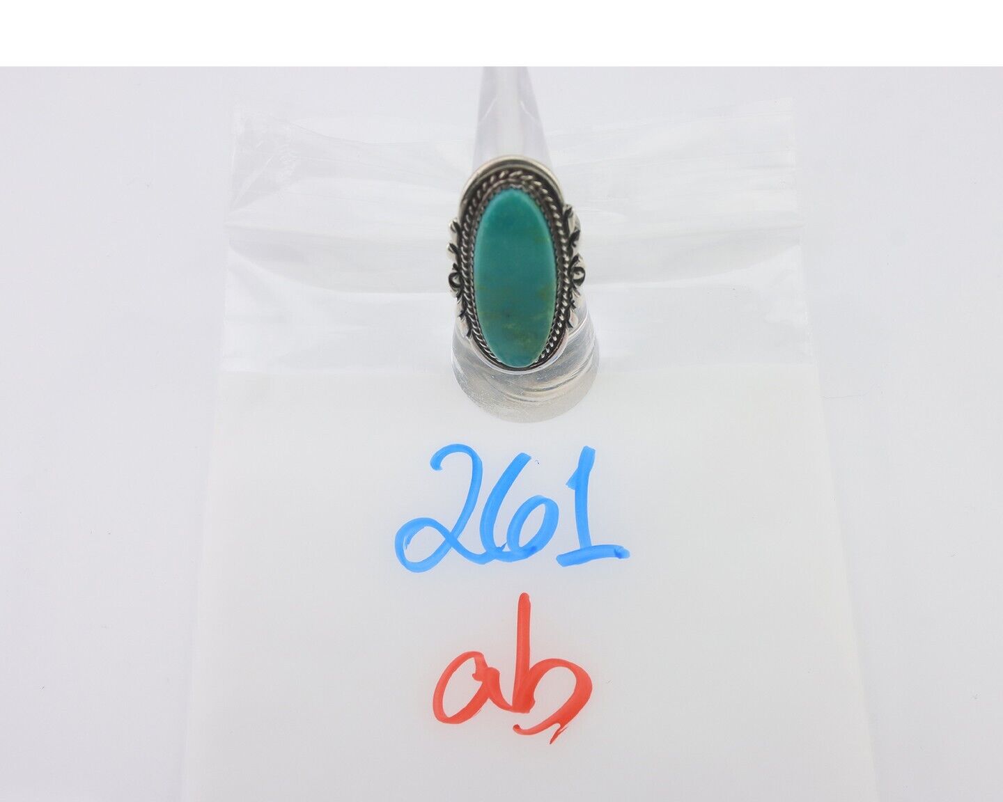 Navajo Ring 925 Silver Natural Blue Turquoise Artist Signed TALHAT C.80's