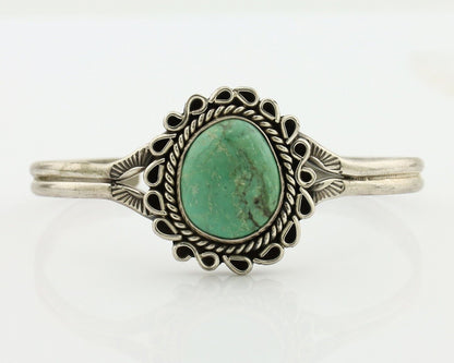 Navajo Bracelet 925 Silver Natural Turquoise Artist Signed L Platero C.80's