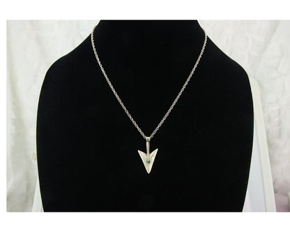 Navajo Sterling Silver Necklace Authentic Turquoise Vintage Handmade