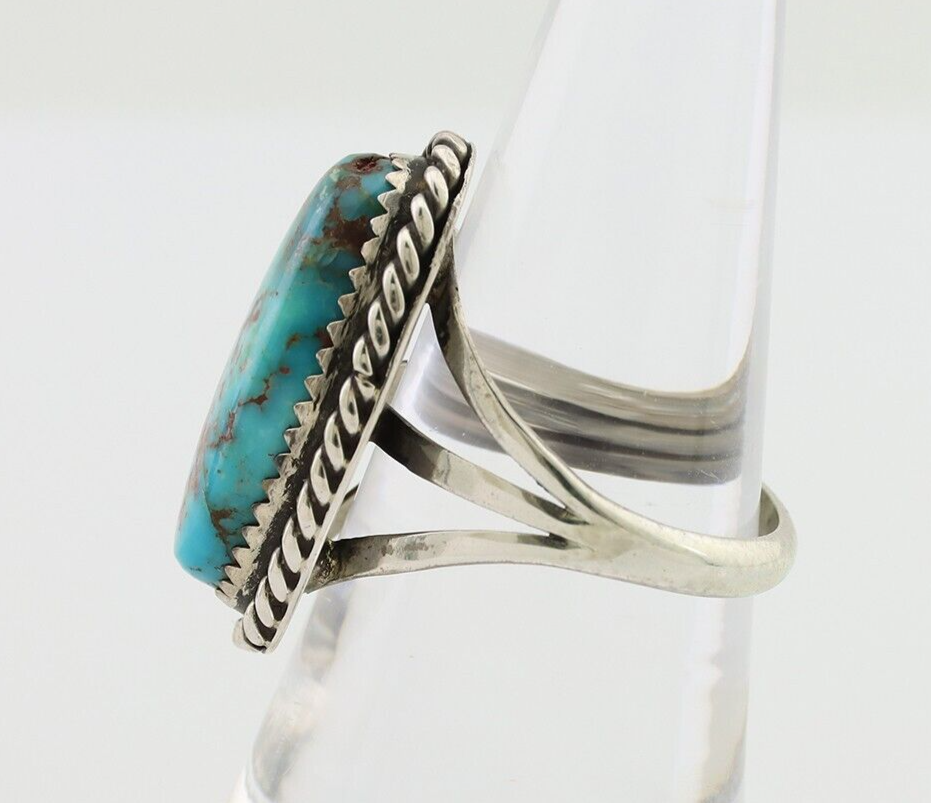 Navajo Ring 925 Silver Natural Turquoise Native American Artist C.80's