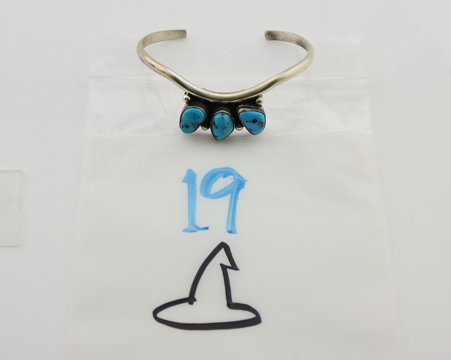 Navajo Bracelet 925 Silver Morenci Turquoise Artist Signed Frank Sandoval C.80's