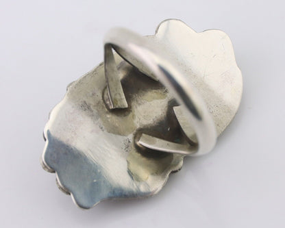 Navajo Ring 925 Silver Kingman Turquoise Native American Artist C.80's