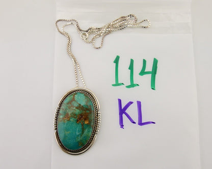 Navajo Necklace 925 Silver Blue Turquoise Artist Signed Doug Zachary C.80's