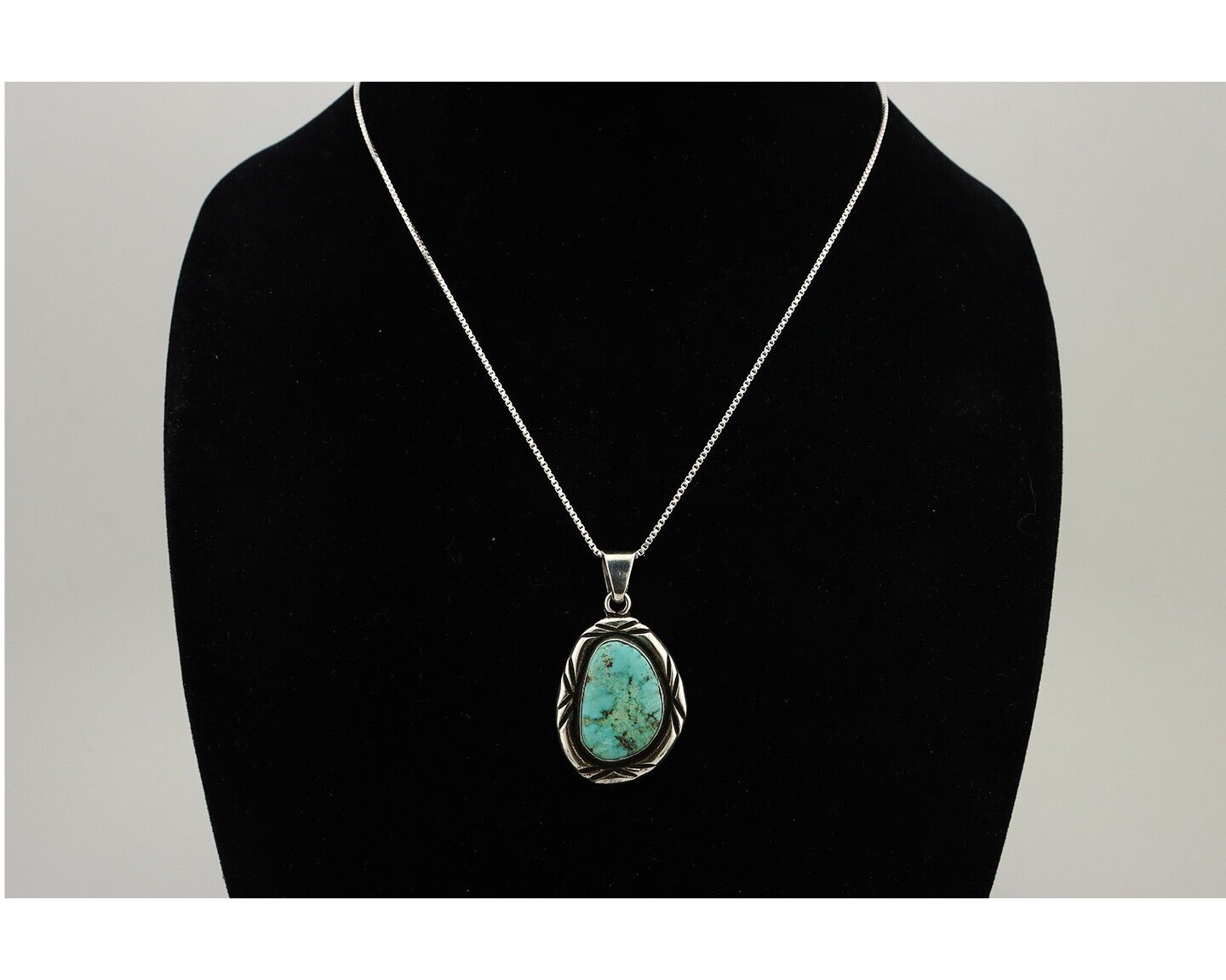 Navajo Necklace 925 Silver Spiderweb Turquoise Signed C Montoya C.80's