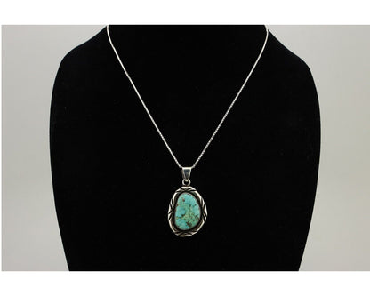 Navajo Necklace 925 Silver Spiderweb Turquoise Signed C Montoya C.80's