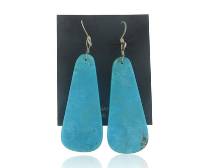 Santo Domingo Earrings 925 Silver Natural Turquoise Native American Artist C80s