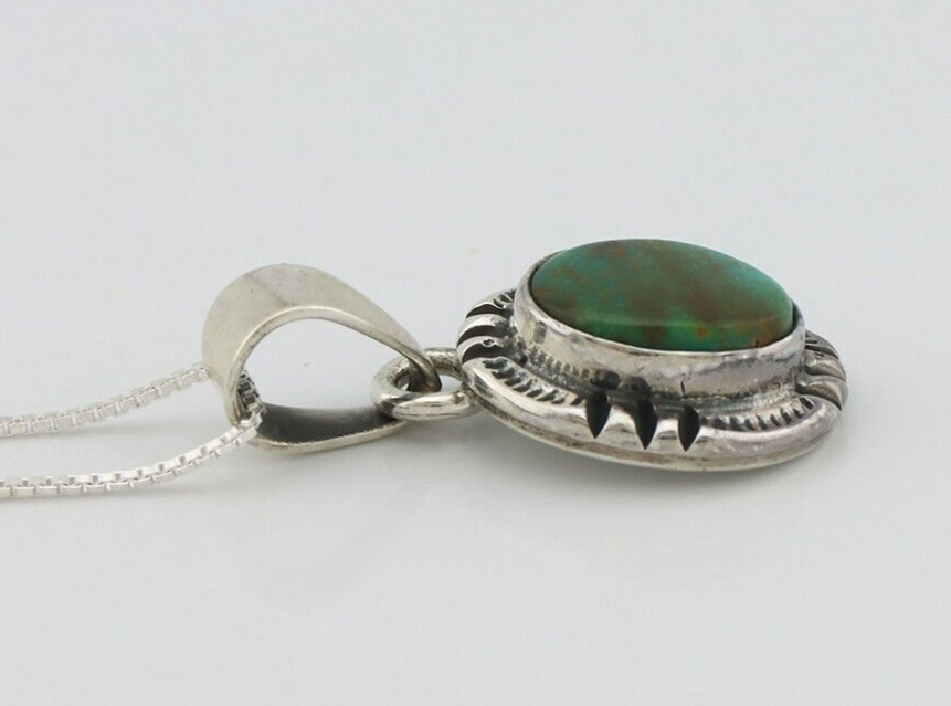 Navajo Necklace 925 Silver Arizona Turquoise Handmade Signed Gecko C.90's